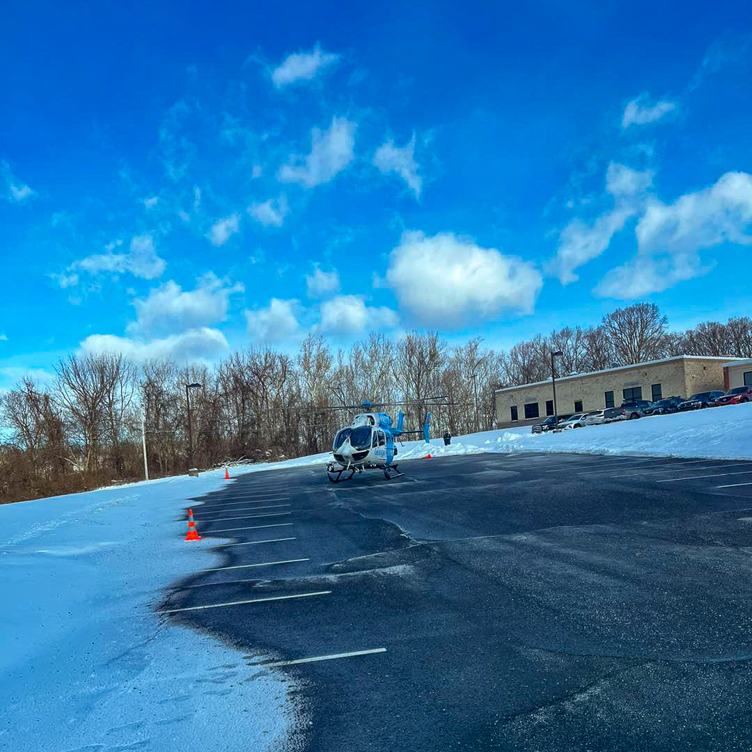 Life Flight lands at the Line Mountain High School