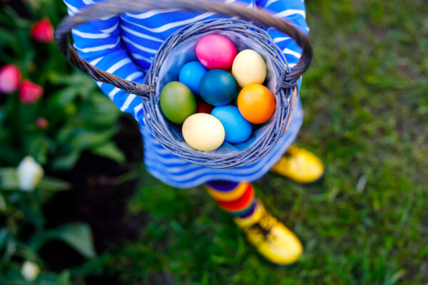 Easter eggs in a basket