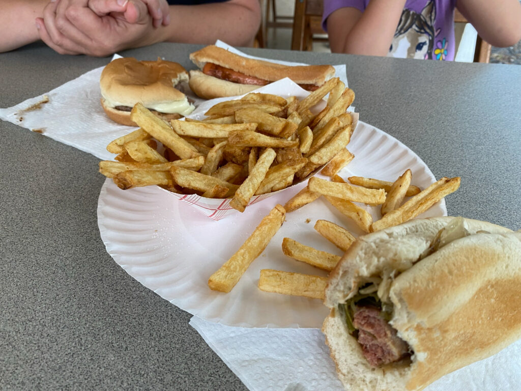 A display of food available at the Hickory Corners Carnival