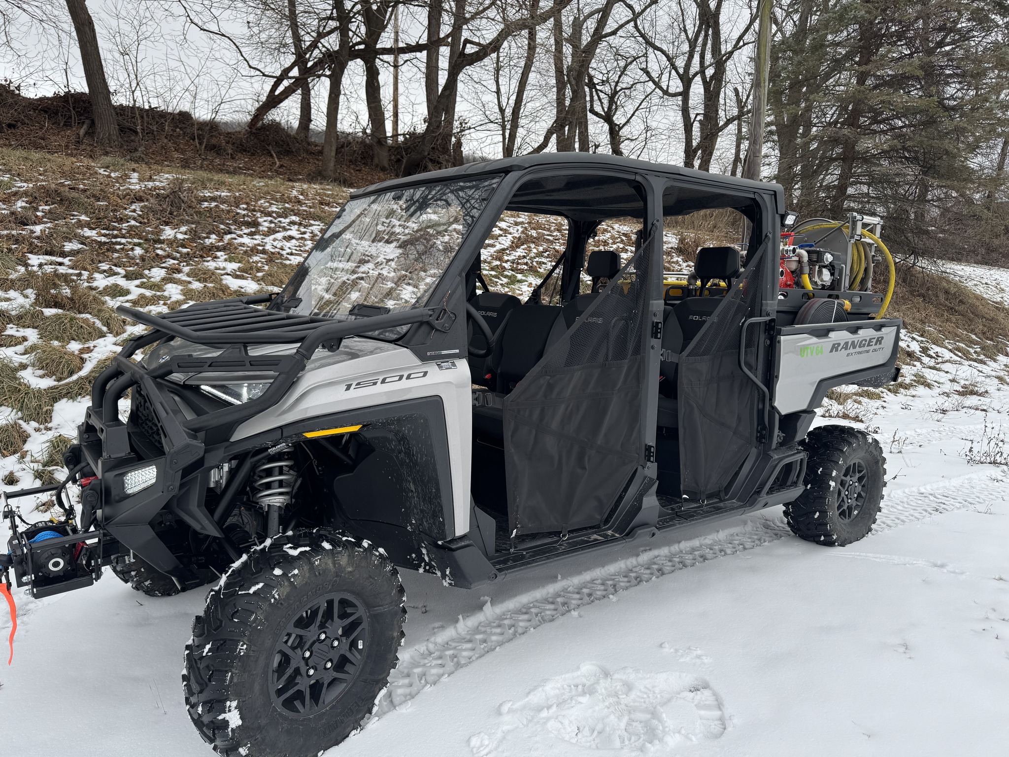 UTV 64 responds to a call in freezing, snowy conditions.